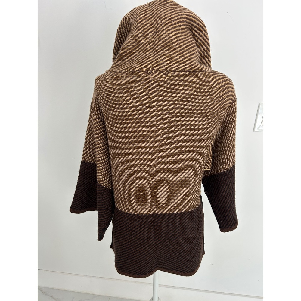 Carducci Womens Brown Colorblock Wool Blend Knit Cardigan Sweater Jacket Size M - Picture 10 of 10